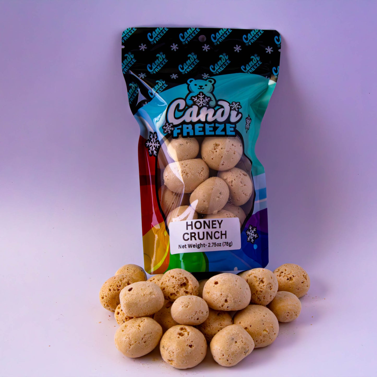 Honey Crunch By CandiFreeze - Freeze-Dried, Crunchy, Nutty & Honey Flavored Candy – 2.75oz (78g) w/Resealable Bag
