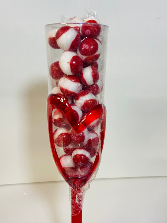 Romance Champagne Flute (filled w/ Freeze Dried Wildberry Skittles)