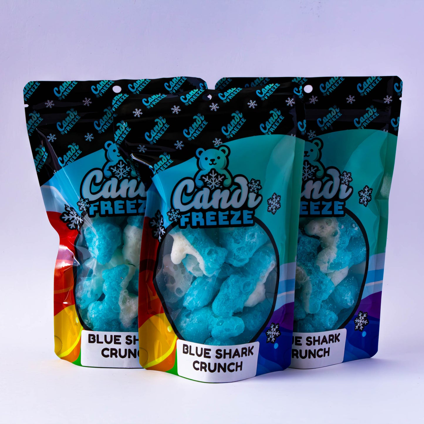 Blue Shark Crunch By CandiFreeze - Freeze-Dried, Crunchy, Sweet & Fruity Ocean-Inspired Candy – 1.25oz (35g) Resealable Bag
