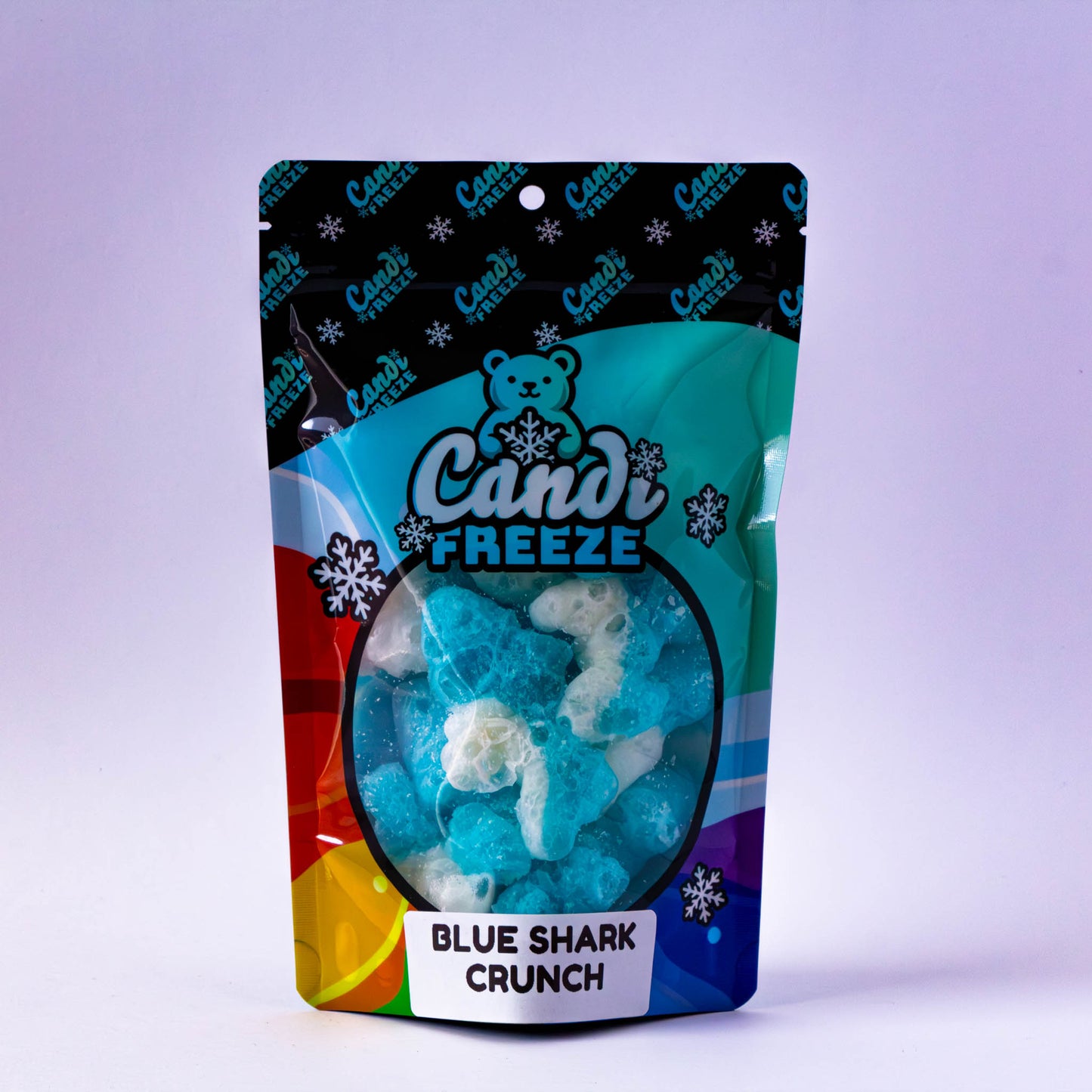 Blue Shark Crunch By CandiFreeze - Freeze-Dried, Crunchy, Sweet & Fruity Ocean-Inspired Candy – 1.25oz (35g) Resealable Bag