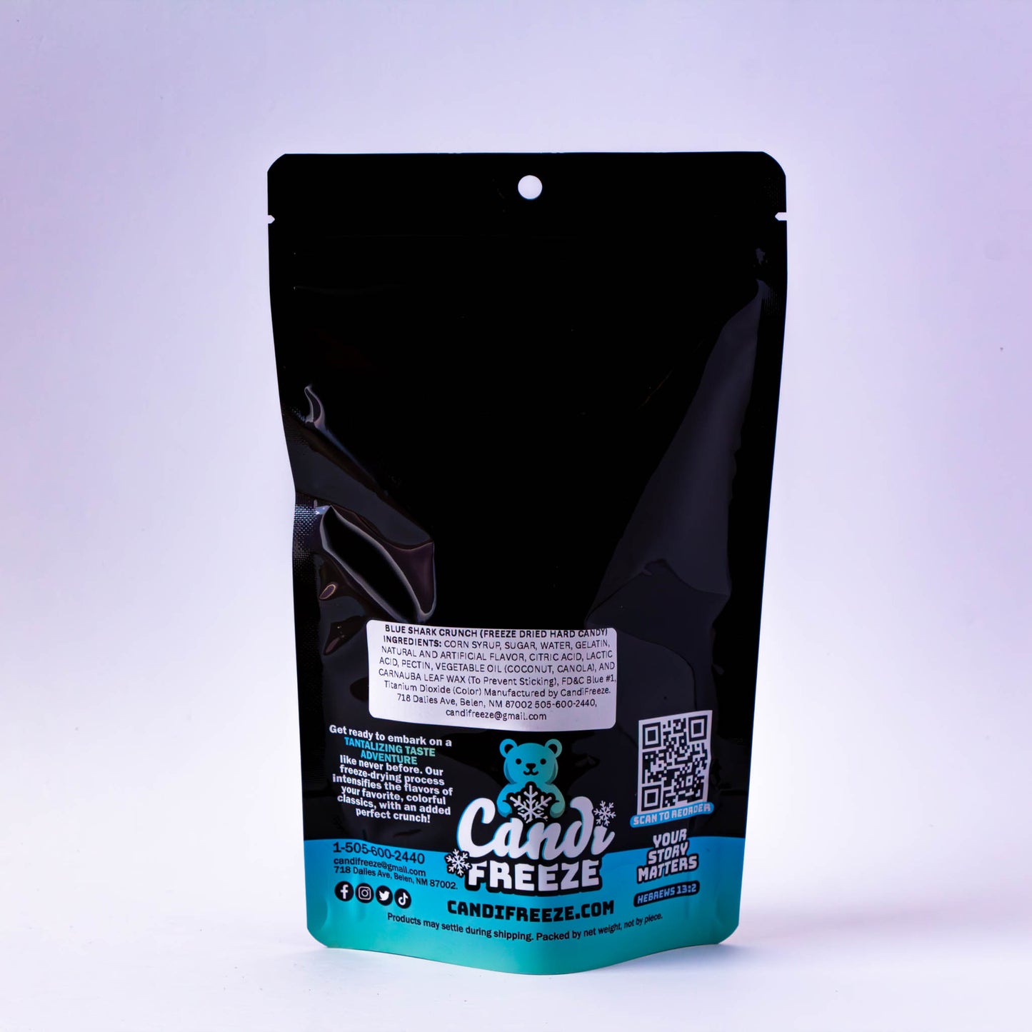 Blue Shark Crunch By CandiFreeze - Freeze-Dried, Crunchy, Sweet & Fruity Ocean-Inspired Candy – 1.25oz (35g) Resealable Bag