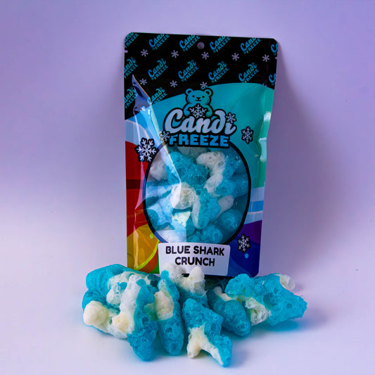 Blue Shark Crunch By CandiFreeze - Freeze-Dried, Crunchy, Sweet & Fruity Ocean-Inspired Candy – 1.25oz (35g) Resealable Bag