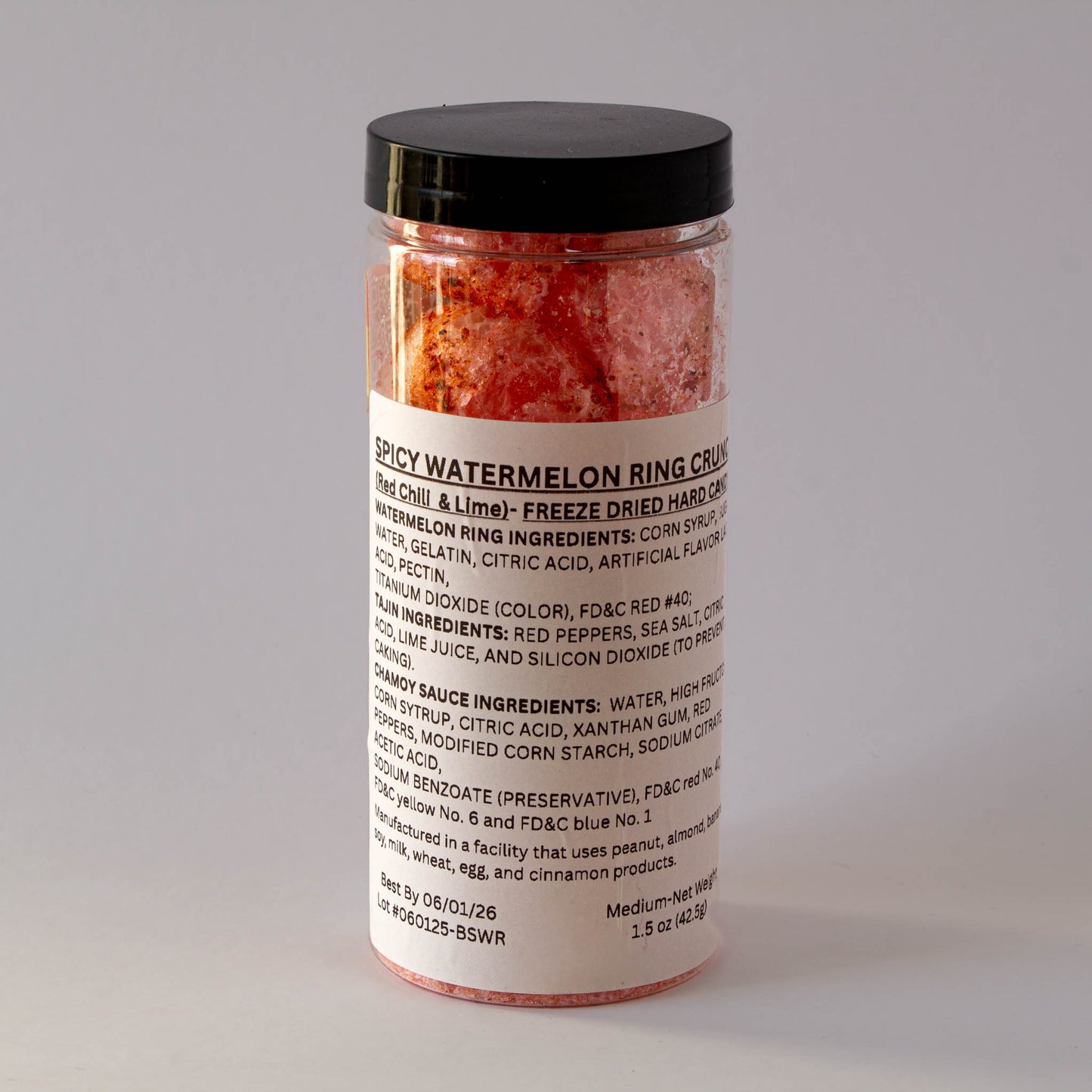 Spicy Watermelon Rings by CandiFreeze – Freeze-Dried, Crunchy, Sweet & Tangy Chili Lime Candy – 1.5oz Resealable Jar